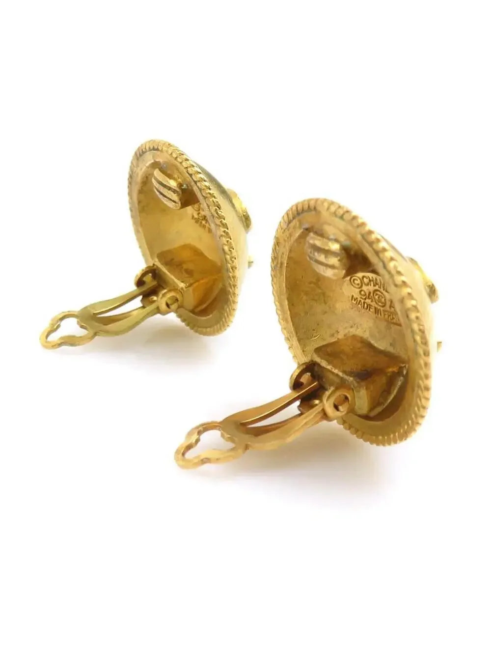 Auth Chanel Vintage Cc Logo Clip On #306950C32B
